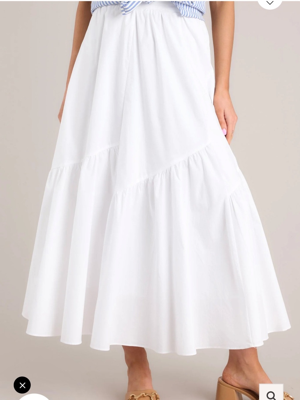Ellison White Tiered Maxi Skirt